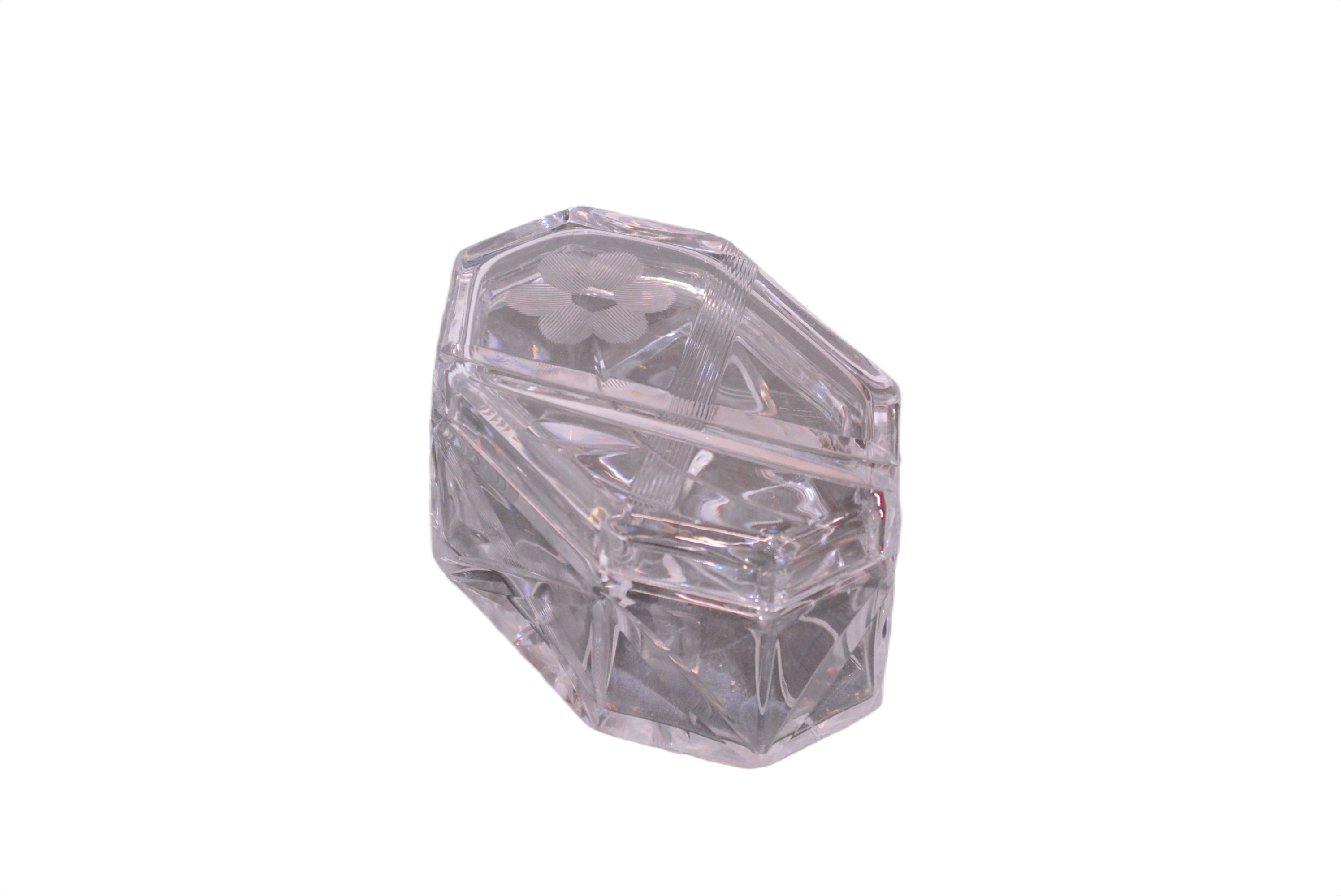 Kristall Glas Schale mit Deckel